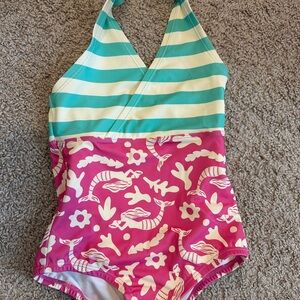 Kids Striped and Whale Print Swimsuit
